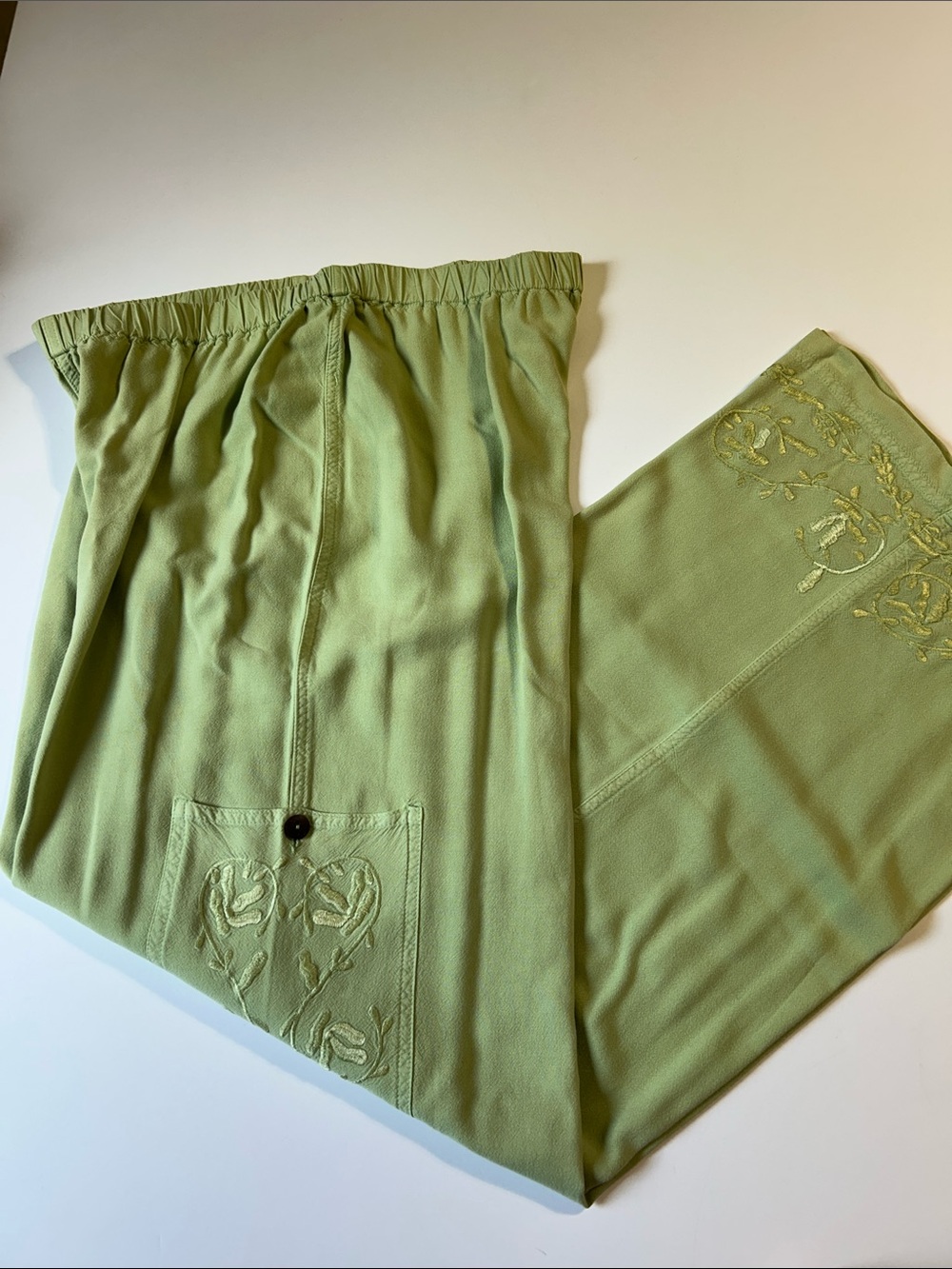 Soft Surroundings Lounge pants size medium Sage green wide leg‎ vintage inspired